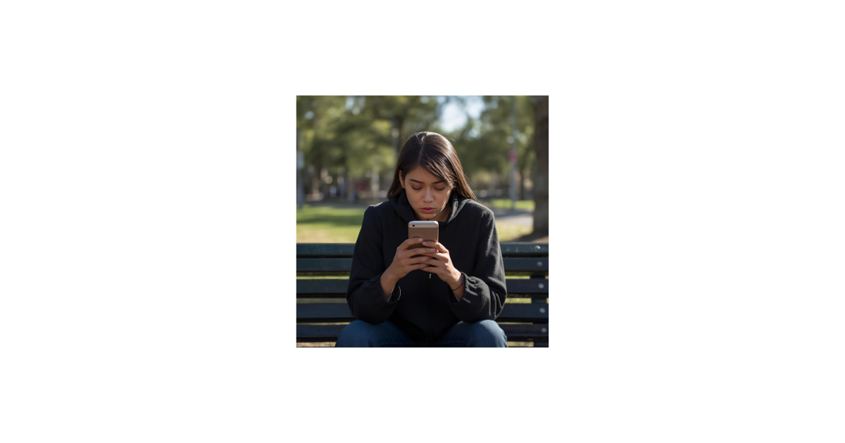 A lady scrolling endlessly through her phone