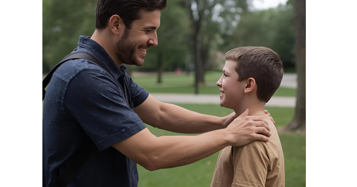A father teaching his son