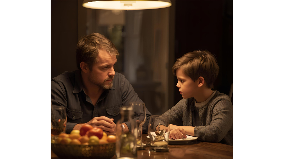 Father and son having a discussion 