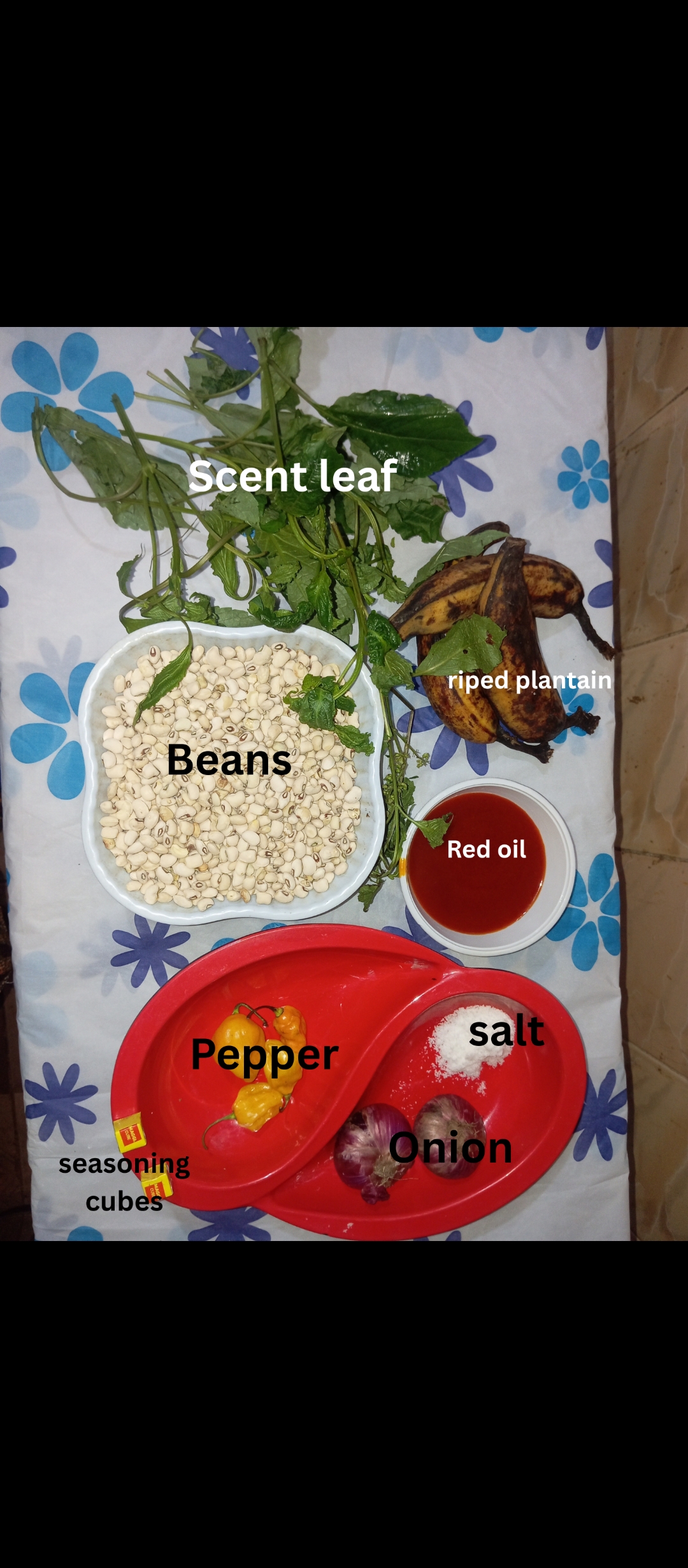 ingredients for cooking yummy porridge beans