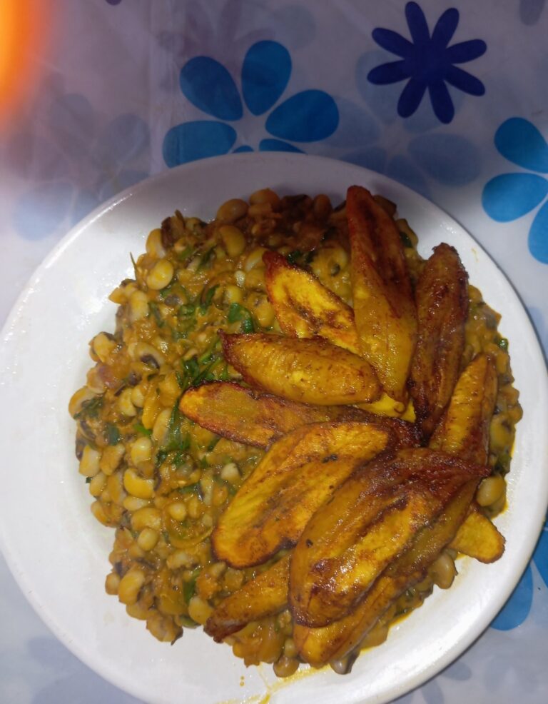 prepared beans and plantain that children would love.