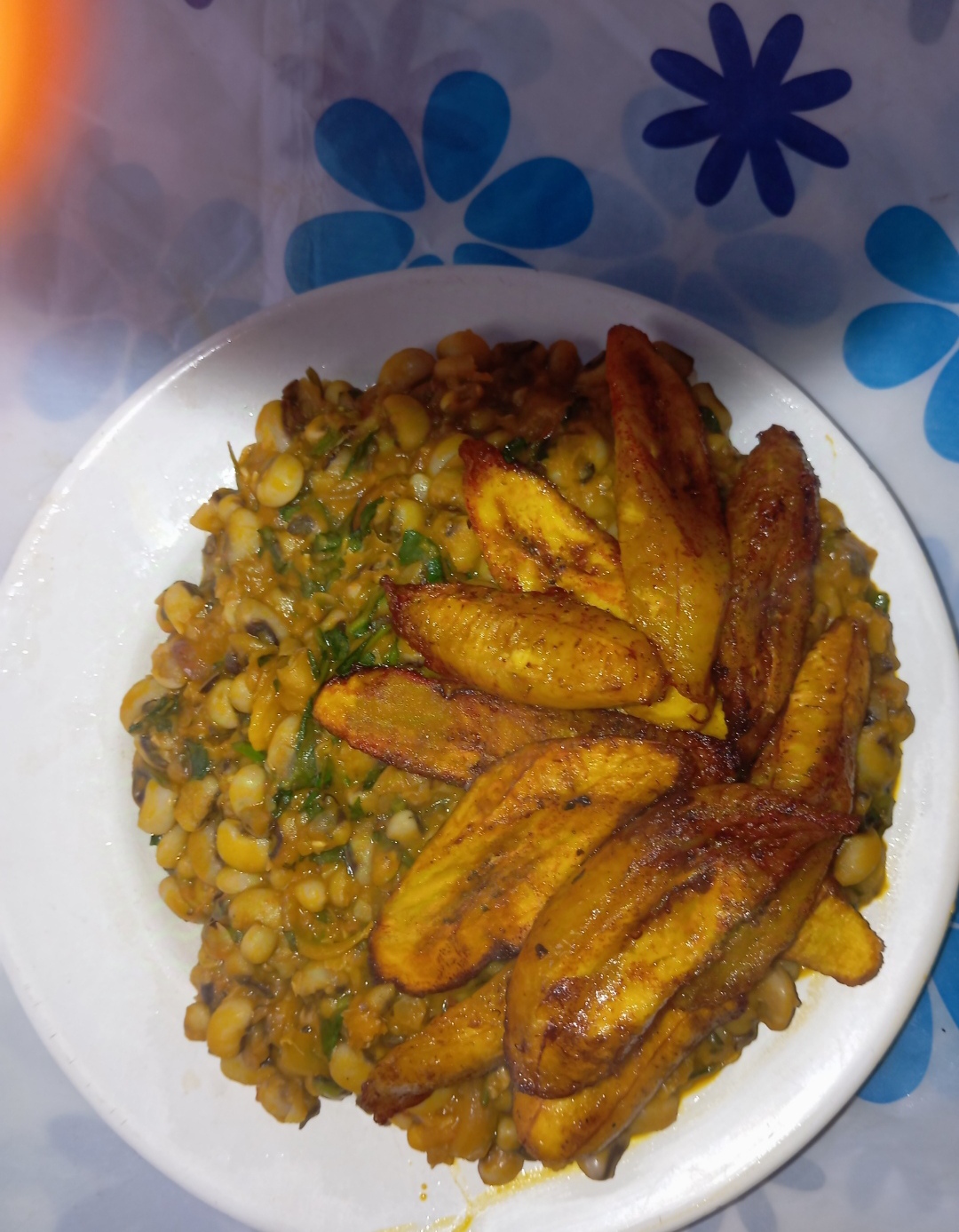 prepared beans and plantain that children would love.