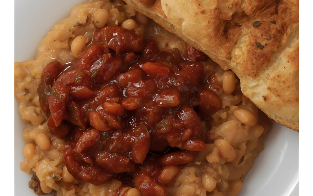Mashed-beans-with-agoyin-pepper-sauce-and-bread-a-cheap-low-Nigerian-meal