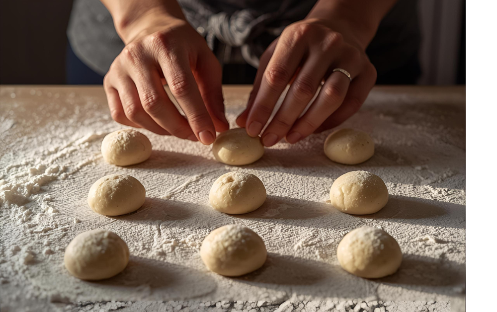 Molding-the-bread-rolls-into-desired-shapes