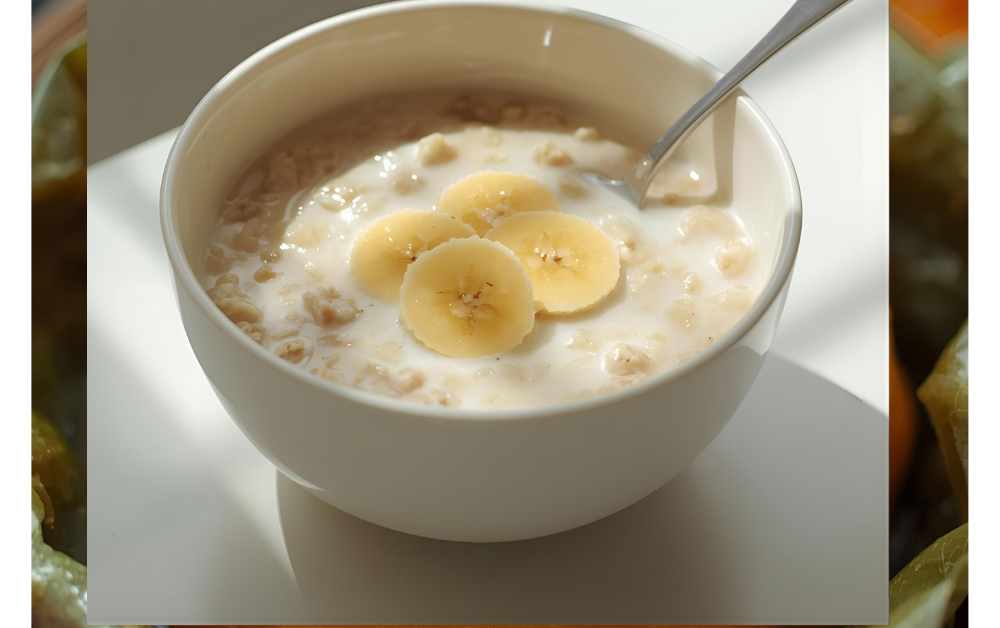 : Warm-oatmeal-mixed-with-milk-a-healthy-low-budget-Nigerian-meal-for-breakfast.