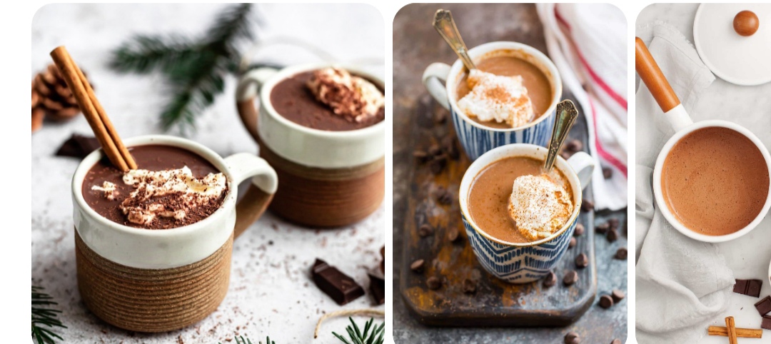 Assorted -easy -healthy chocolate -desserts made with simple ingredients in a flat lay.