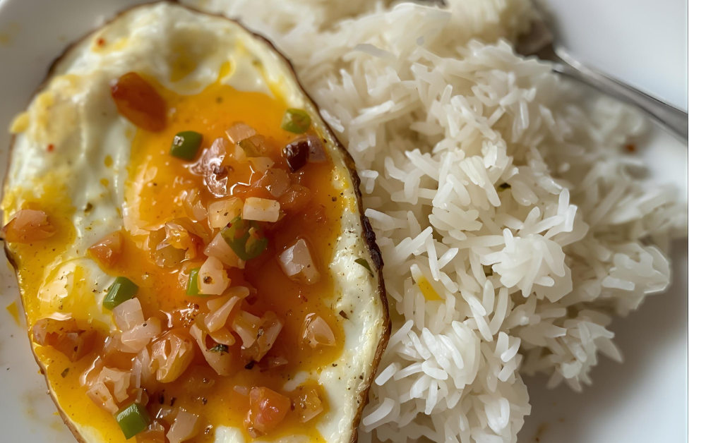 : White-rice-paired-with-fried-egg-and-onions-a-fast-low-budget-Nigerian-meal.