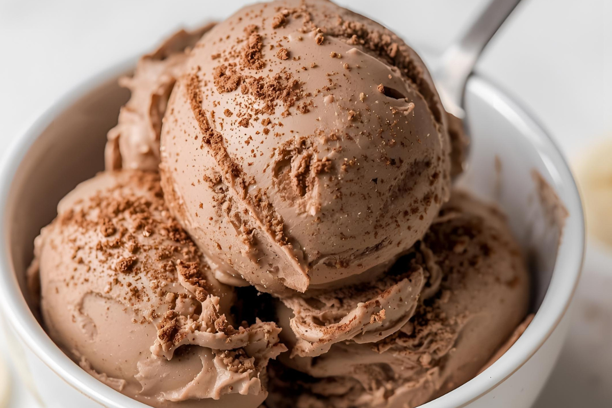  Chocolate banana nice cream made from blended frozen bananas and cocoa shown in Healthy Desserts for Weight Loss That Still Taste amazing