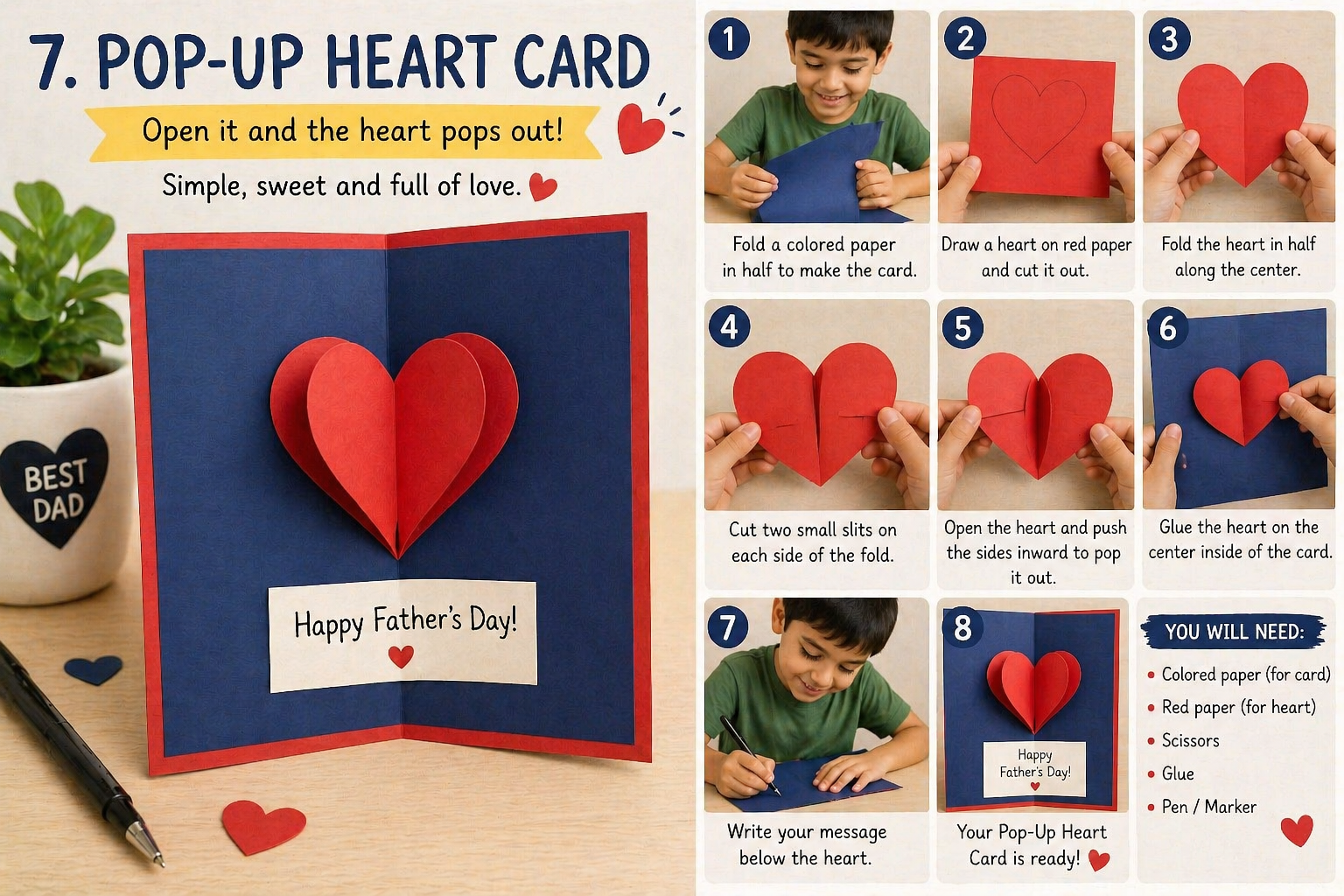 3D shape shape for DIY Father's Day craft