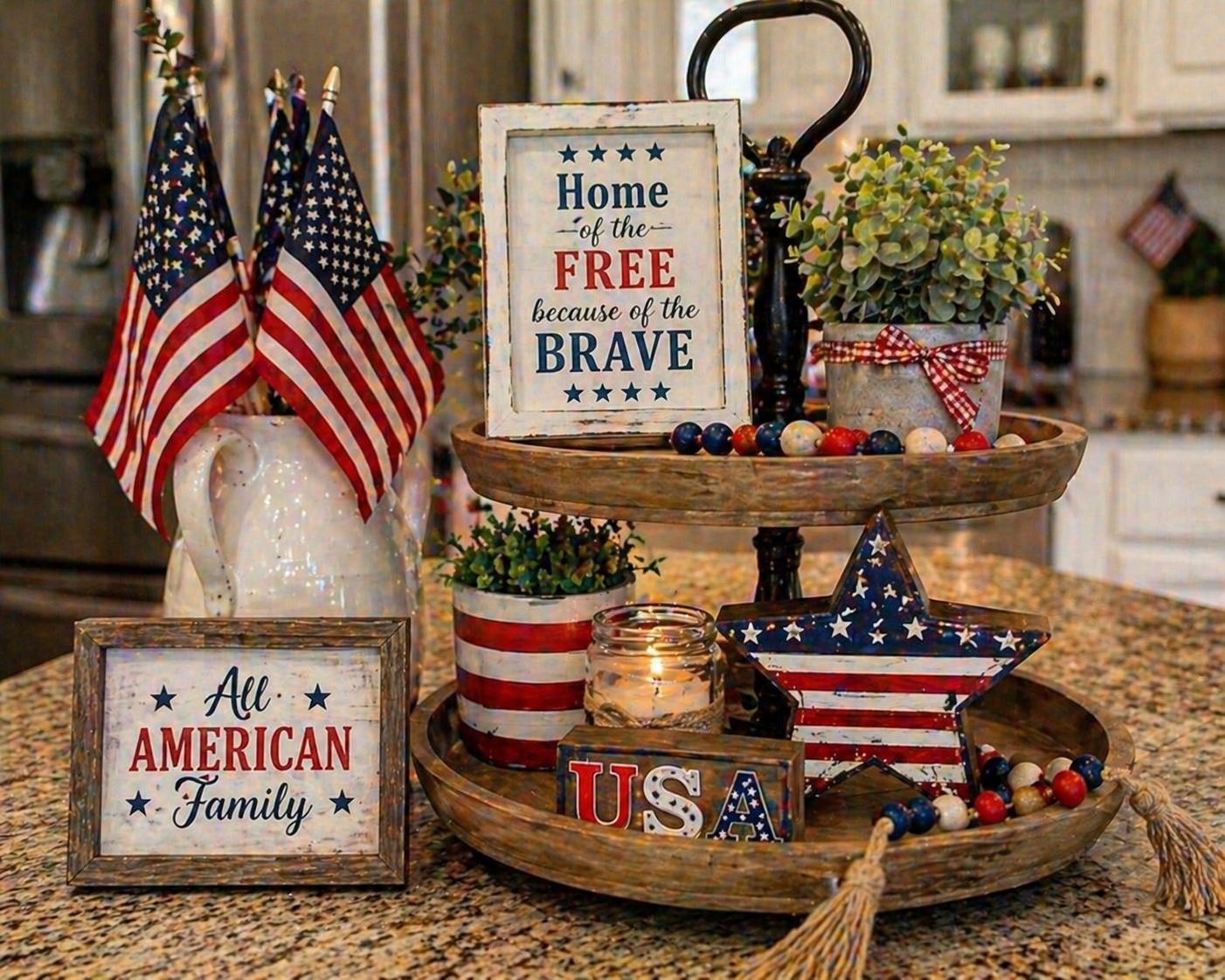 Fun family friendly 4th of July decorations with colorful patriotic theme