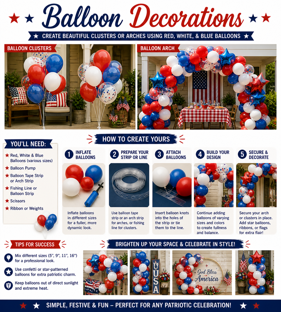 Balloon decor for 21 DIY memorial day decor