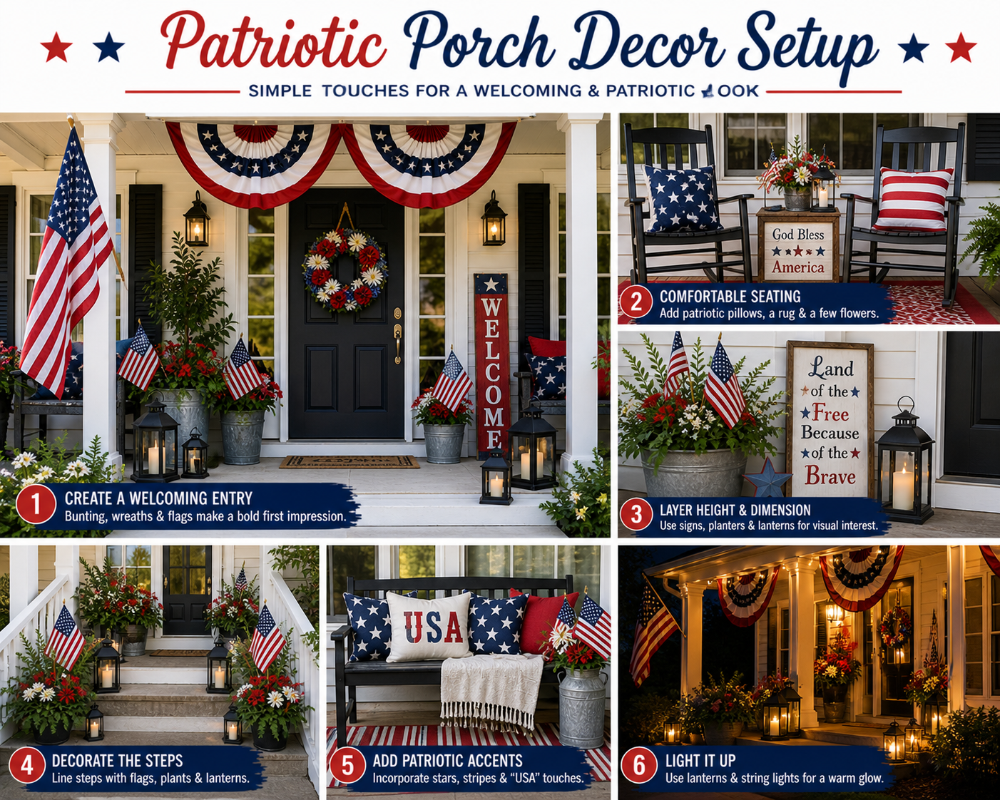Porch decor setup in 21 DIY memorial day decor 