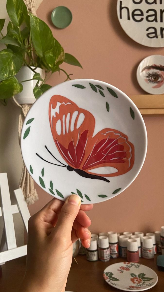 Butterfly plate of pottery designs for beginners 