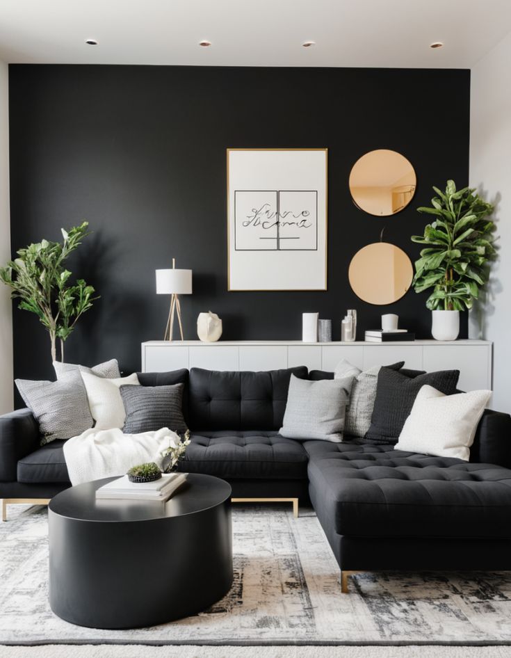 Black accent wall ideas