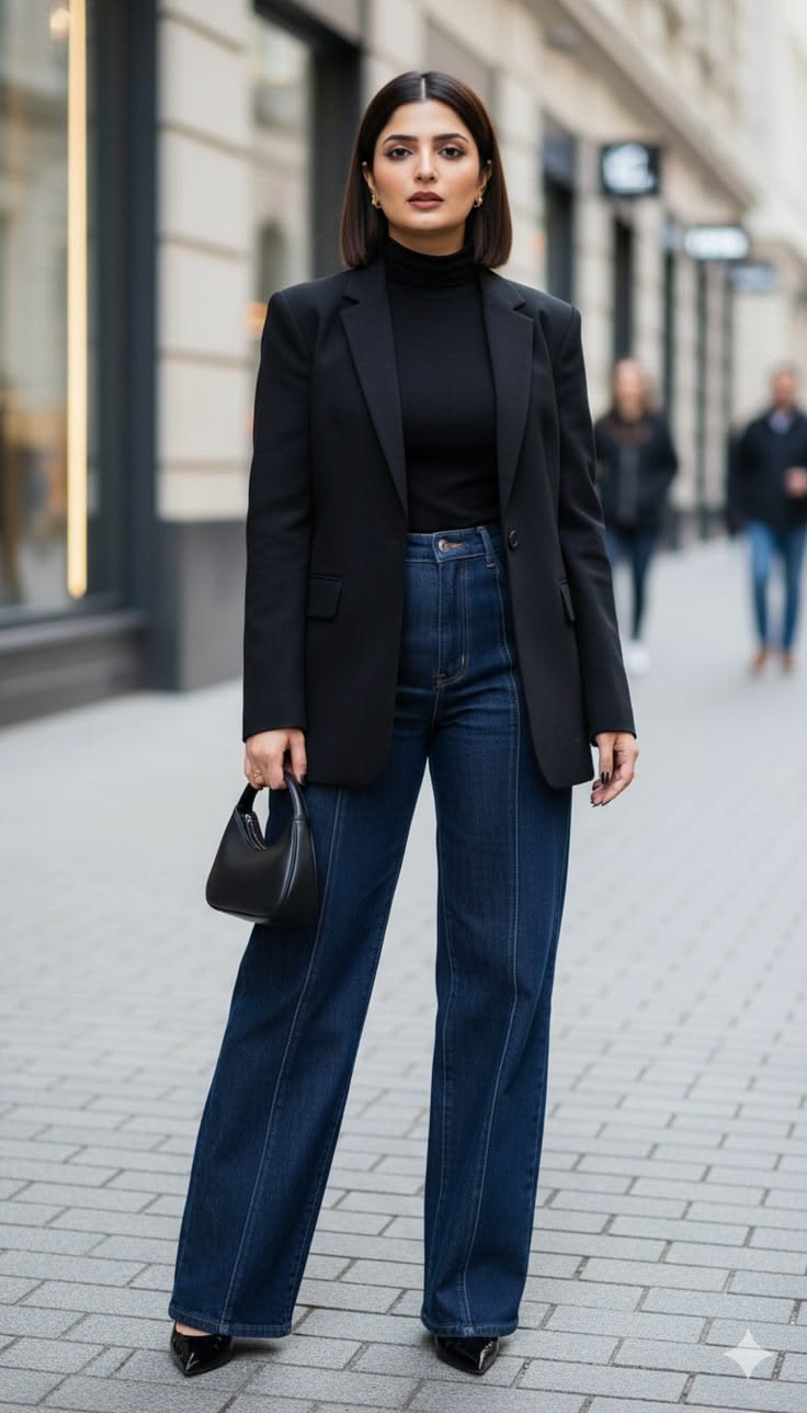 Jeans and black blazer