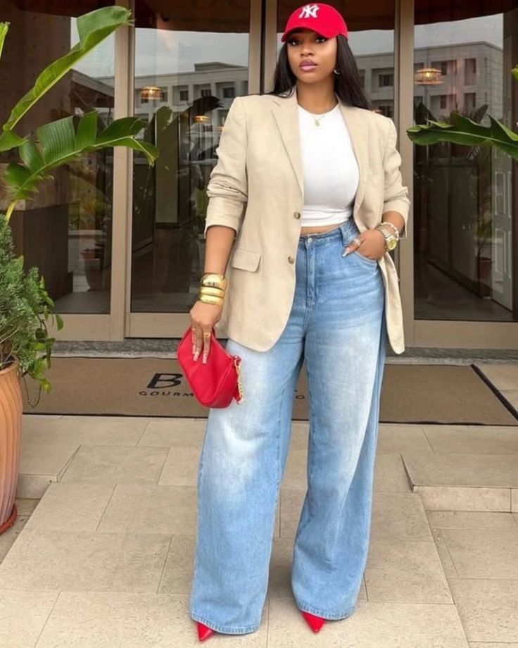 Blazer with wide leg pant