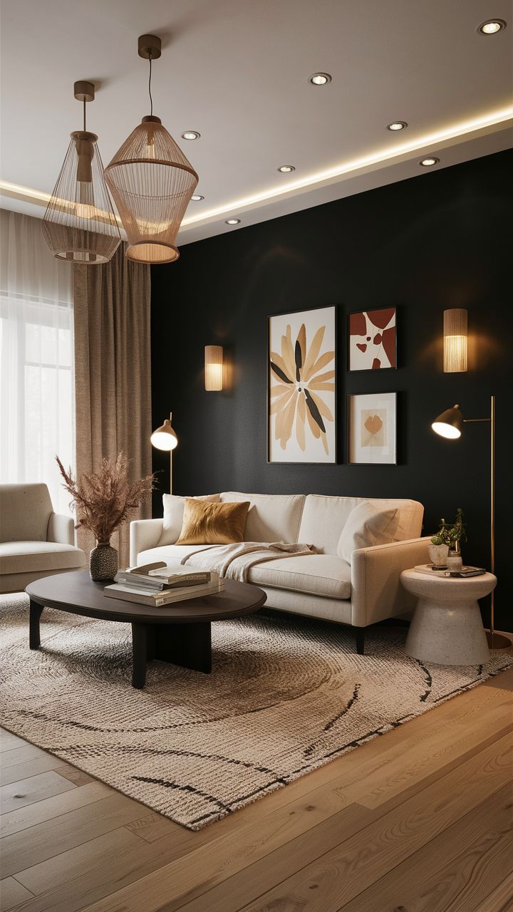 Black accent wall ideas